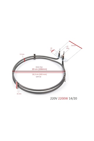 Ferre - Franke - Hoover - İtimat İle Uyumlu Turbo Fırın Rezistansı 2200w