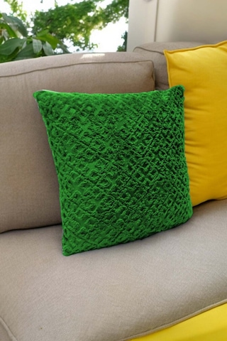 Bohem 4'lü Dekoratif Yastık Kılıfı Kırlent Kılıfı 43x43 Cm Yeşil Otantik Desen Yeşil