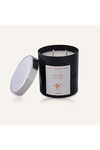 El Yapımı Soya Mumu, Mystic Onyx Kokulu Siyah Cam Mum,%100 Vegan, Eco-friendly 300 Gr 11oz 50 x 22