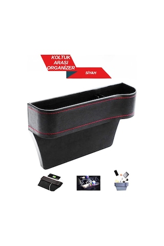 Araba Koltuk Arası Bardak Tutucu Organizer Siyah Set Oto Bardaklı