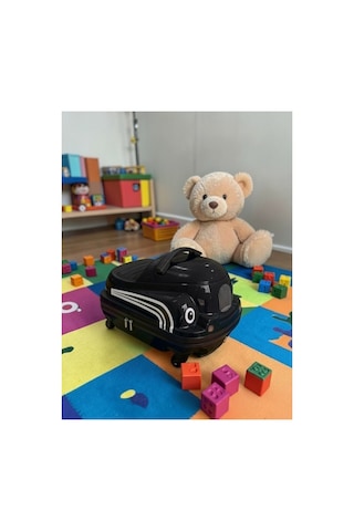 Aresshop Araba Valiz Çocuk Çanta Cocuk Araba Valız Siyah