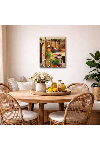 Dekoratif Bisiklet Temalı Kanvas Tablo 49x69 Cm Salon, Mutfak Ve Yemek Odası Duvar Dekoru
