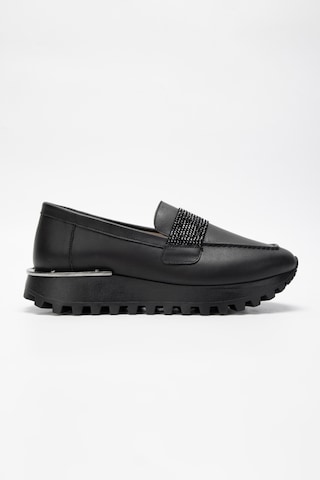 Valmenti Kadın Siyah Hakiki Deri Loafer Ayakkabı 923 V-102 Bn Ayk Sk23/24