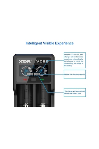 18650 Akü Şarj Cihazı Uk Vc2s 18650 Pil Şarj Cihazı Vc2 2019 Yükseltme Lcd Ekran Powerbank Fonksiyonu 10440 14500