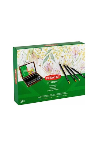 Derwent Academy 27'li Kuruboya Set Ahşap Kutu