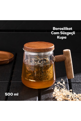 Perotti 17564 Herby Borosilikat Cam Bitki Çayı Demliği 500ml Şeffaf