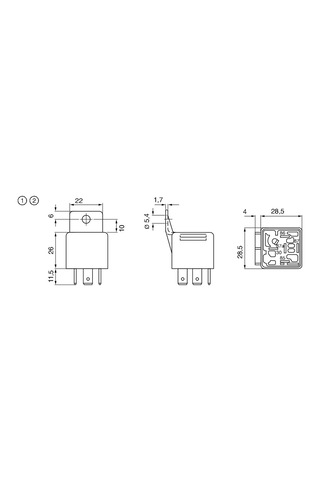 Bosch 0332019150 Mini Röle 12v 30a, Ip5k4, Çalışma Sıcaklığı -40 İla 100 , Kapatıcı Rölesi, 5 Pins, 2x87,