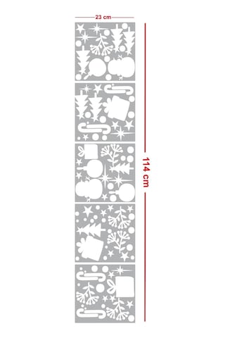 Yılbaşı Vitrin Süsü, Çiçek Ve Yıldız Temalı Hediye Paketi Desenli Cam Duvar Sticker, Yılbaşı Ev Vitrin Stic Çok Renkli