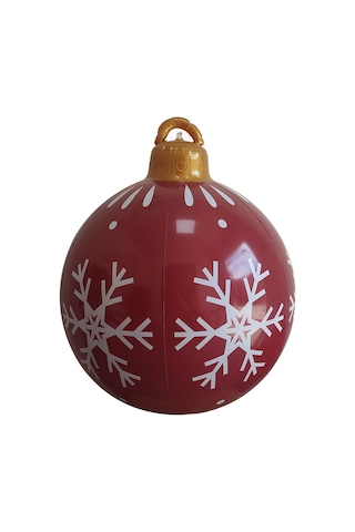 Gajeena Kırmızı Buz Karı Desenli 60cm Pvc Noel Balonu - Dışarıda/içerde Kullanım, Su Geçirmez Bahçe Ve Ev Dekorasyonu Çok Renkli