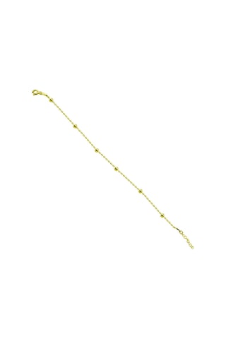Aykat Gümüş Top Top Zincirli Sarı Kadın Bileklik Blk-268