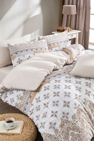 Veramoni Soft Dreams Safir Çift Kişilik Pamuklu Desenli Nevresim Takımı - Kahve