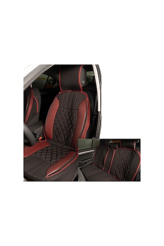 Space Elegance 5'li Koltuk Kılıfı Set Minder Siyah-kırmızı / Klmny547