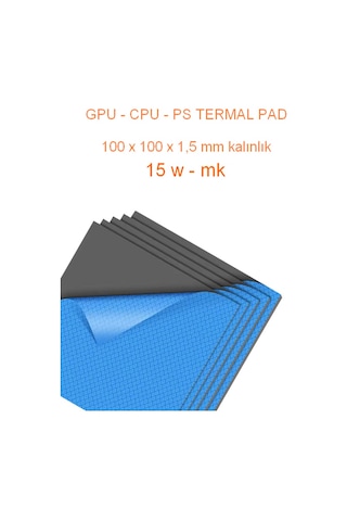 100 X 100 X 1,5 Mm Gri Termal İletken Pad - 15 W/m-k