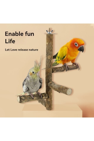 Gajeena Kuş Kafesi Aksesuarı: Doğal Biber Ağacı Kuş Konaklama Çubuğu, Tırnak Ve Diş Taşlama Oyuncaklı Kuş Perçesi