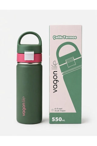 Vagonlife Vgn-1110 550 Ml Çelik Termos Koyu Yeşil Renkli