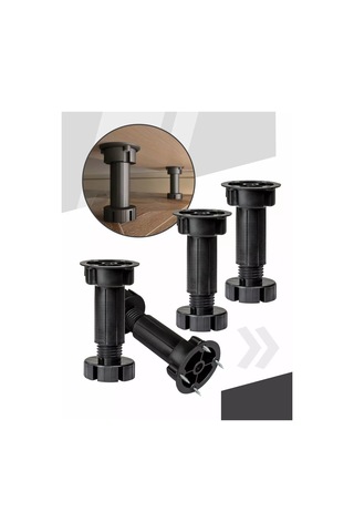 Centr Mebel'noj Furnitury Plastikten Yapılmış Ayarlanabilir Mobilya Ayarı 4 Adet 93583348 Siyah