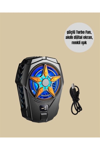 Hubrendy Tekno Mobil Cihaz Soğutma Radyatörü Metal+abs, Type-c Kablolu Yeni Nesil