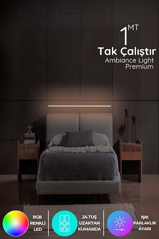 Rgb Led Abajur Aplik Gece Lambası Lambader Renkli Uzaktan Kumandalı Işık - Ledtube2
