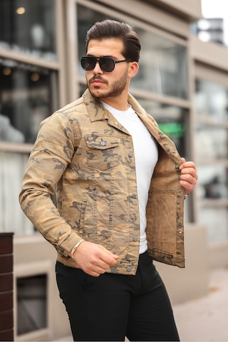 Koyu Haki Erkek Kot Ceket Çok Renkli