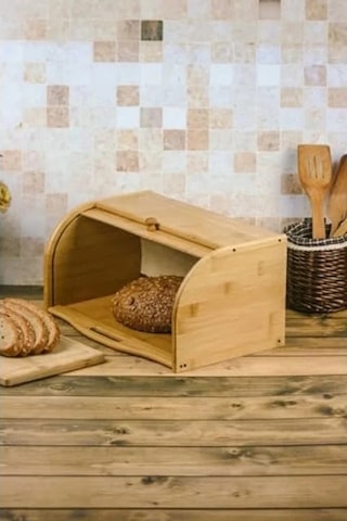 Bambu Kapaklı Büyük Ekmek Dolabı, Çok Amaçlı Kullanım İçin Uygun A