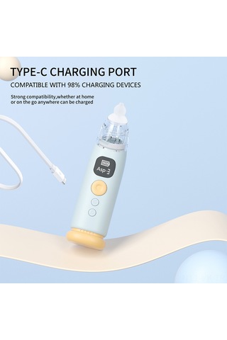 Vkemall Yeşil Bebek Elektrikli Burun Emici, 3 Seviye Emme, Ters Akış Engeli, Sakinleştirici Müzik Ve Işıklı, 3 Silikon Uç İle Usb Şarjlı Bx002