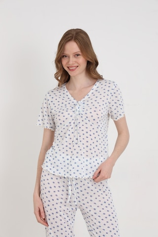 Elitol Jakarlı Viskon Bağlamalı Kadın Pijama Takımı Desenli-2