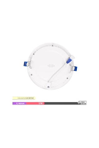 Ack 12W 4000K Ilık Beyaz Sıva Altı Yuvarlak Led Panel Armatürü AP