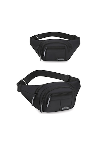 Black Erkek Büyük Kapasiteli Spor Bel Paketi Taşınabilir Anti Siyah