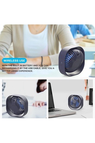 Springsun Taşınabilir Mini Masaüstü Fanı: Usb Şarjlı, 3 Hız Ayarlı - Yaz İçin Ofis Ve Ev Kullanımına Uygun Küçük