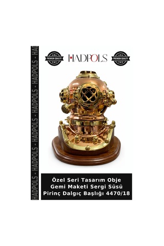 Özel Seri Tasarım Obje Gemi Maketi Sergi Süsü Pirinç Dalgıç Başlığı 4470/18