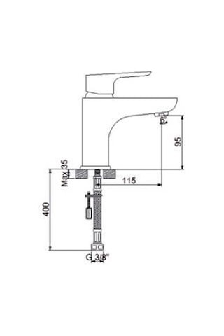 Newarc 921521B Loft Lavabo Bataryası Siyah