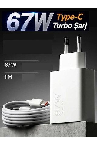 67w Watt Mi 14 Ultra Uyumlu Şarj Seti Kablo 1m + Başlık