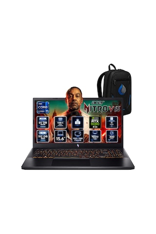 Acer Nitro V 15 NH.QZAEY.003RNP21 i9-13900H 64 GB 512 GB SSD RTX5060 15.6" W11P Dizüstü Bilgisayar