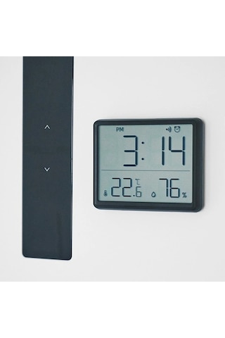 Hpytech Mıknatıslı Dijital Mini Saat Lcd Ekran, Sıcaklık Ve Nem Siyah