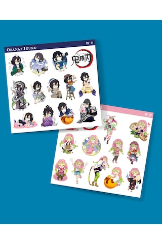 Demon Slayer-mitsuri Kanroji-obanai Iguro-parlak Kağıt -2li Sticker Set- Başarı Etiket Süsleme