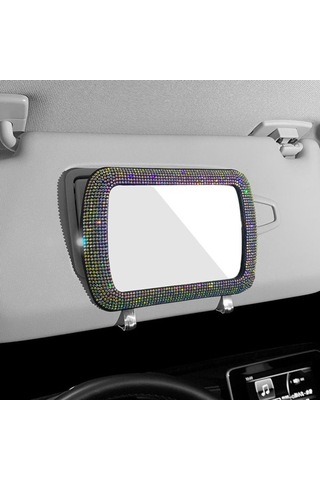 Araba Güneşliği Dekorasyon Aynası Otomatik Kadın Makyaj Aynası Mavi Mavi Mavi Diğer