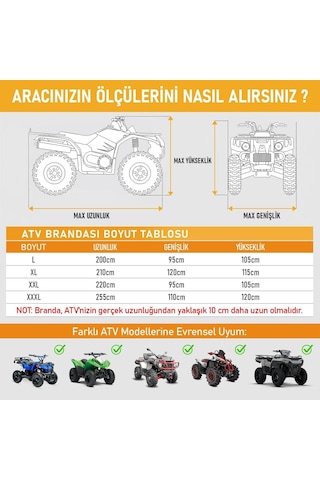 Haegs Atv Brandası, Atv Koruma Kılıfı, Örtüsü Su Geçirmez Dış Mekan Ağır Hizmet Tipi, 4 Mevsim Xxl-220-95-1 Genel