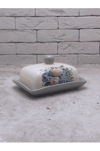 Rosenberg Krem Peynir İçin Kapaklı Seramik Tereyağı Kabı 205333253 Sütlü