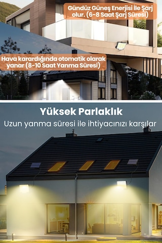 Technosmart Solar 220 Led 5m Kablolu, Ip65, Kumandalı, 3 Modlu, Güneş Enerjili Bahçe Aydınlatma Sarı