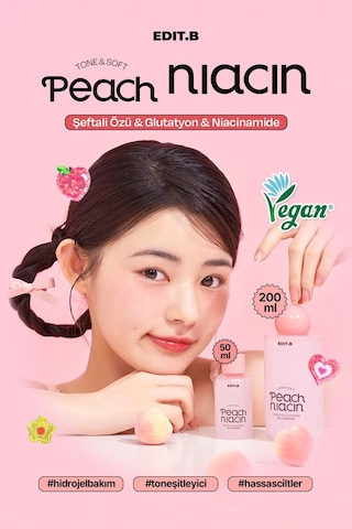 Edıtb Niasinamid ve Glutatyon İçeren Aydınlatıcı Jel Esans Edit.b Peach Niacin Glutathione Gel