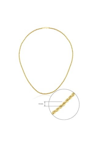 14 Ayar Altın Burgu Halat Zincir 4 Mm Znc23798