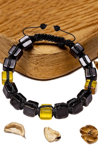 Sertifikalı Üretici Sertifikalı Küp Kesim Bordo Sarı Doğal Damla Kehribar Bileklik Çok Renkli