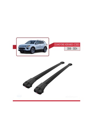 Ssangyong Korando C300 2019 Ve Sonrası İle Uyumlu Ace-1 Ara Atkı Tavan Barı Siyah