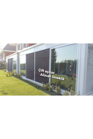 Pileli Sürgülü Katlanır Kapı Sineklik, Çift açılım