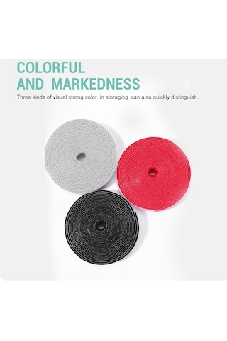 Dux Duıcs Stoyobe Kablo Düzenleyici Yapışkanlı Cırt Bant 3m Siyah