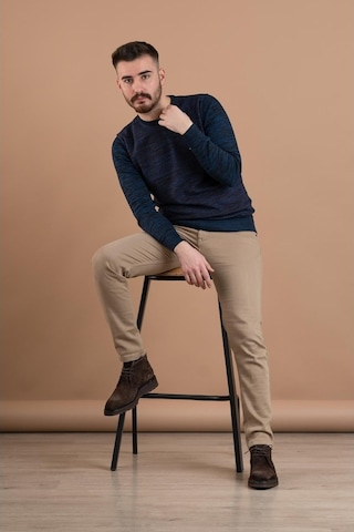 Dorss Slimfit Desenli Sıfır Yaka Erkek Triko Kazak