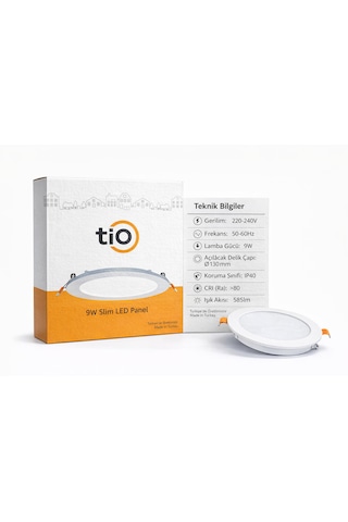 Tio 9w Slim Led Panel Beyaz