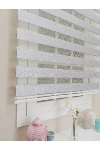 Gri Bambu Zebra Stor Perde Altı Düz