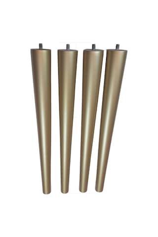 Gürgen Ahşap Sandalye Sehpa Ayağı Metrik-8 Vidalı 42 Cm - 4 Adet Gold Renk