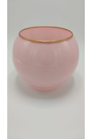 El Yapımı Şık Dekoratif Vazo Pembe Renk 15x18cm